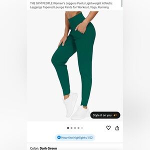 THE GYM PEOPLE Women's Dark Green Jogger Pants